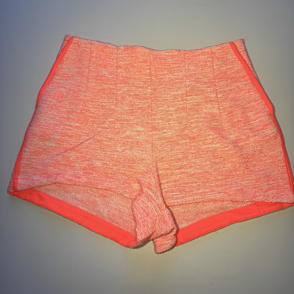 H & M Shorts Womens Size 8 NEON‎ ORANGE High Waist Tweed NWOT